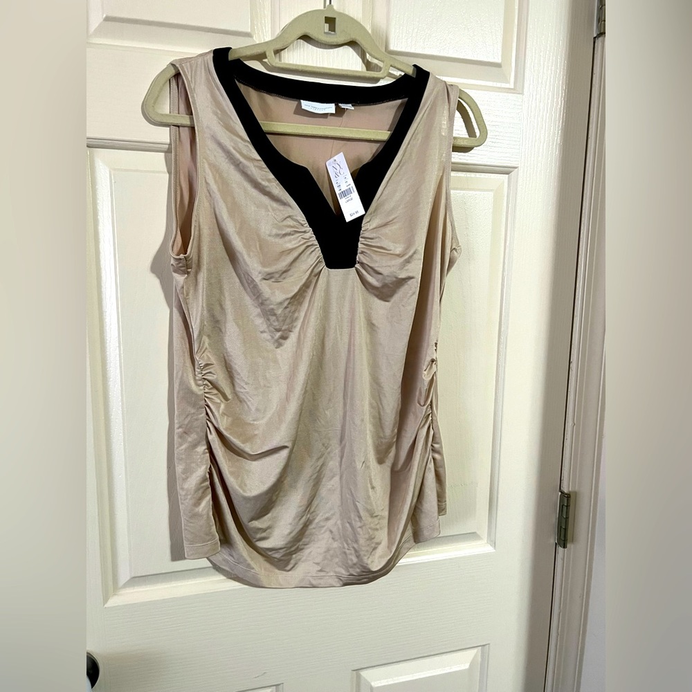 NWT New York & Company Sleeveless Blouse with Ruched Sides